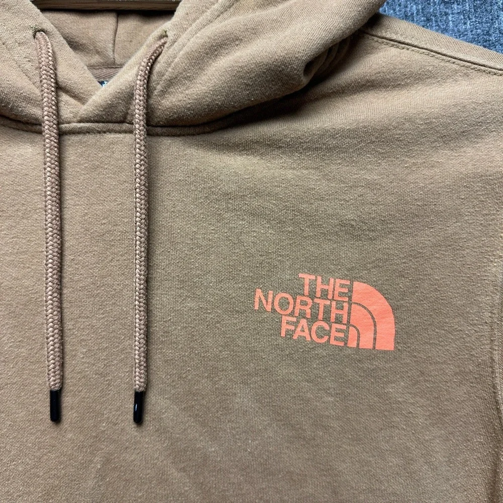 The North Face Mens Brown Mountain Graphic Pullover Hoodie Size M Regular Fit